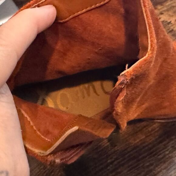 Sam Edelman Rust Brownieh Orange Booties size 7 - Picture 10 of 11